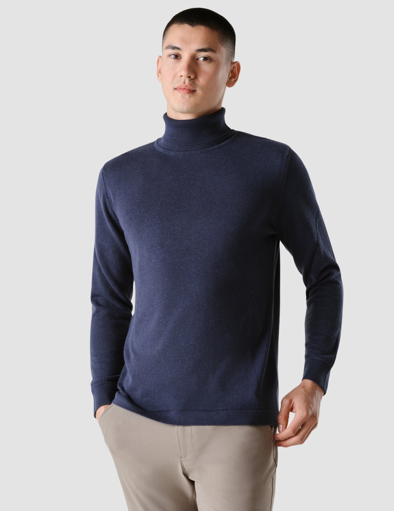 Fine Knit Turtleneck Navy